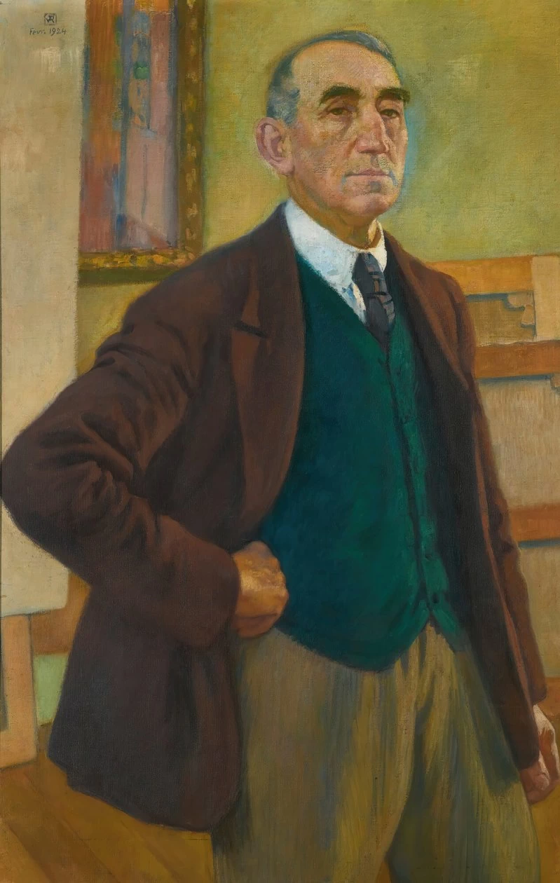 Autoritratto con panciotto verde, 1924